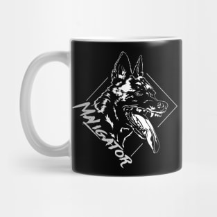 Funny Belgian Malinois Maligator dog portrait Mug